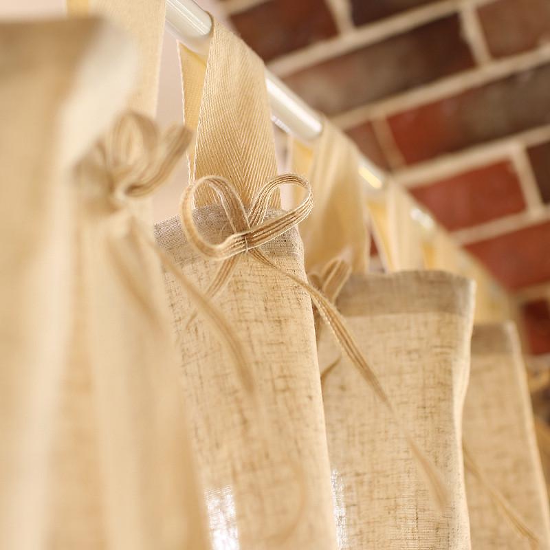 bg54亚麻棉麻系带帘提拉帘乡村美式窗帘罗马帘扣波帘门帘橱窗装饰