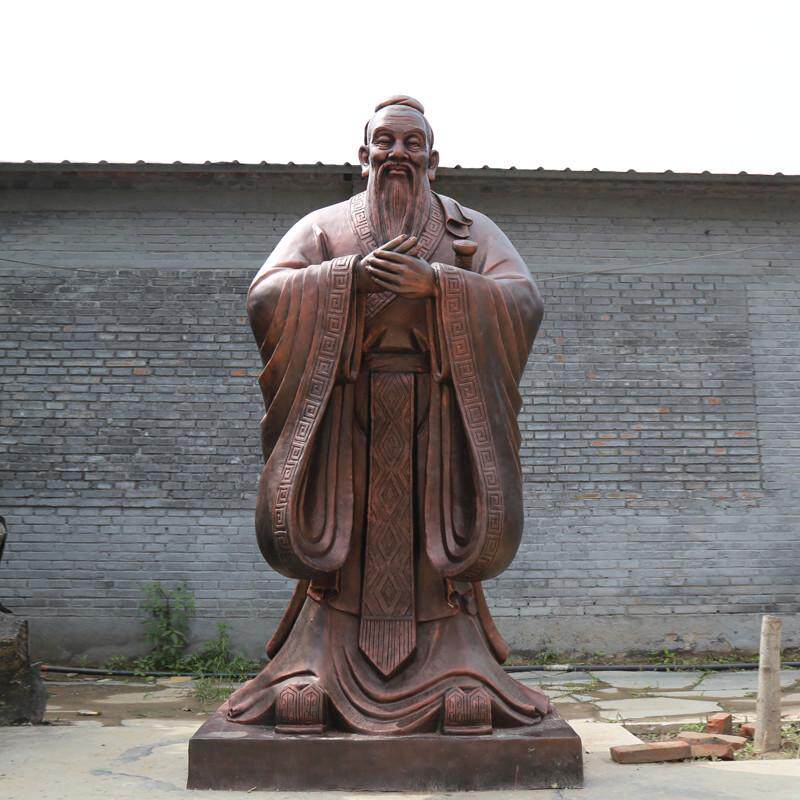 孔夫子玻璃钢人物雕塑制作厂家园林大型校园落地铸铜雕像景观定制