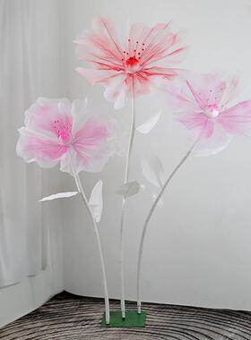 婚庆手工拍照道具丝网花新娘摄影装饰布置场景婚礼路引花仿真纱花