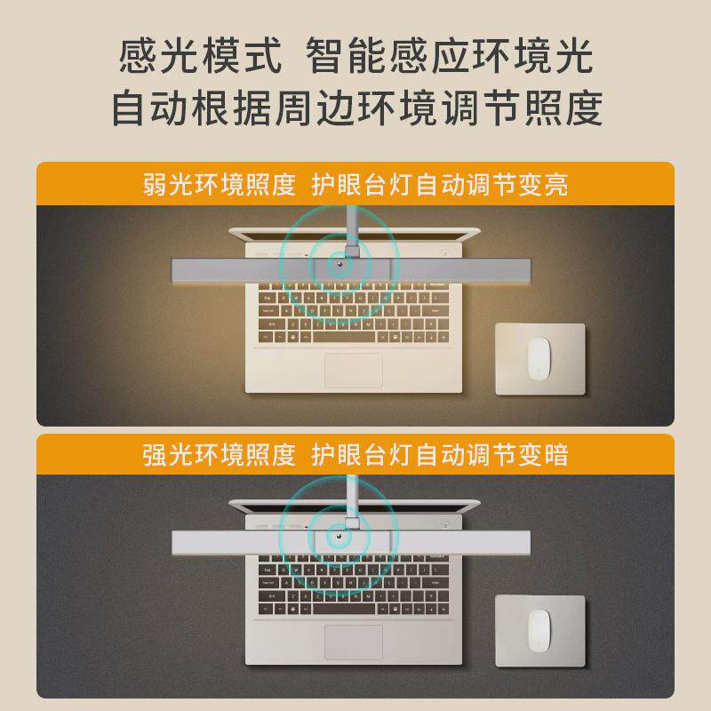 屏幕感光智能灯高显色防眩光梯形学习工作护眼灯电脑补光夹子台灯