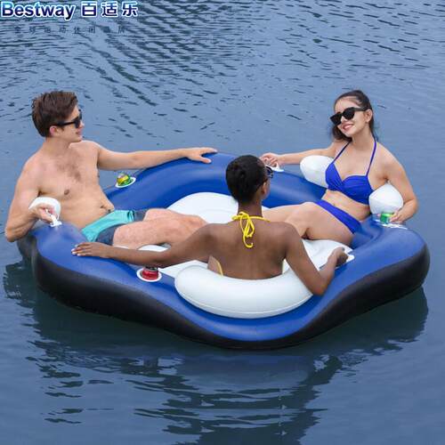 bestway43111水上浮休息浮床海洋乐园躺椅漂浮排水上浮岛