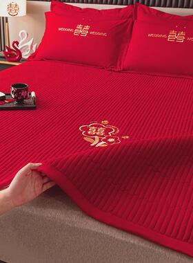 大红色婚庆加厚床垫软垫家用榻榻米垫可折叠睡垫新婚嫁娶垫被褥子