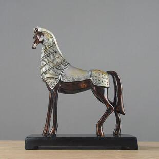 办公室摆件电视柜玄关柜书柜博古架高档酒柜装家居桌面马摆件