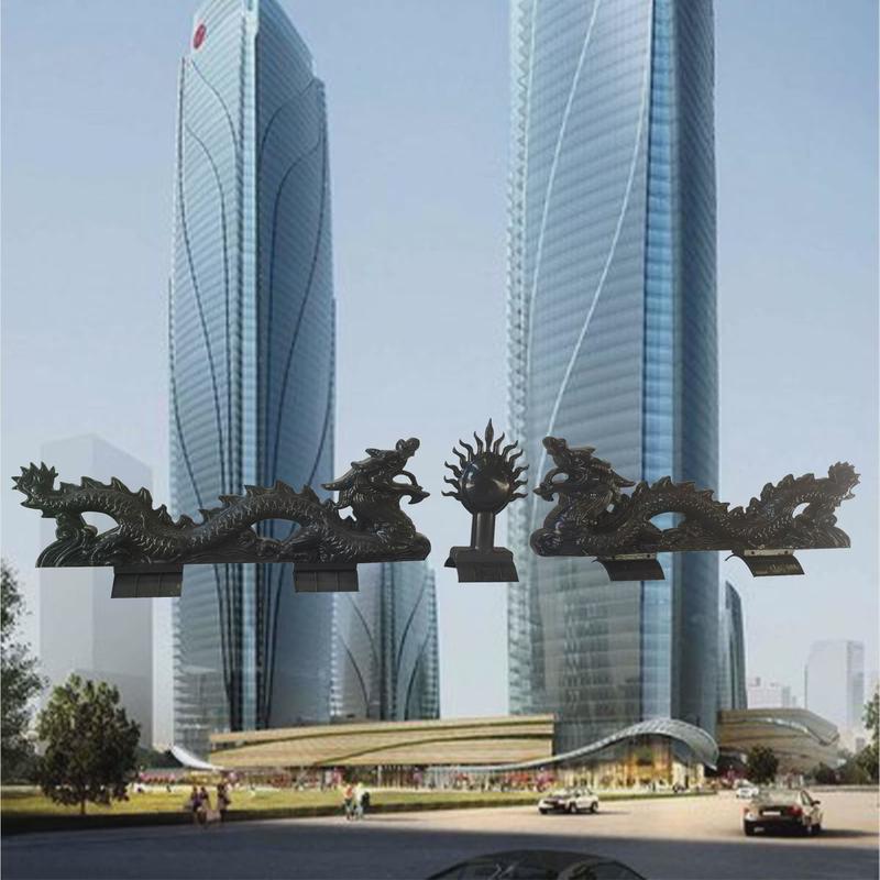 双龙抢珠树脂瓦配件ASA合成树脂瓦配件正脊瓦装饰屋顶中式仿古建