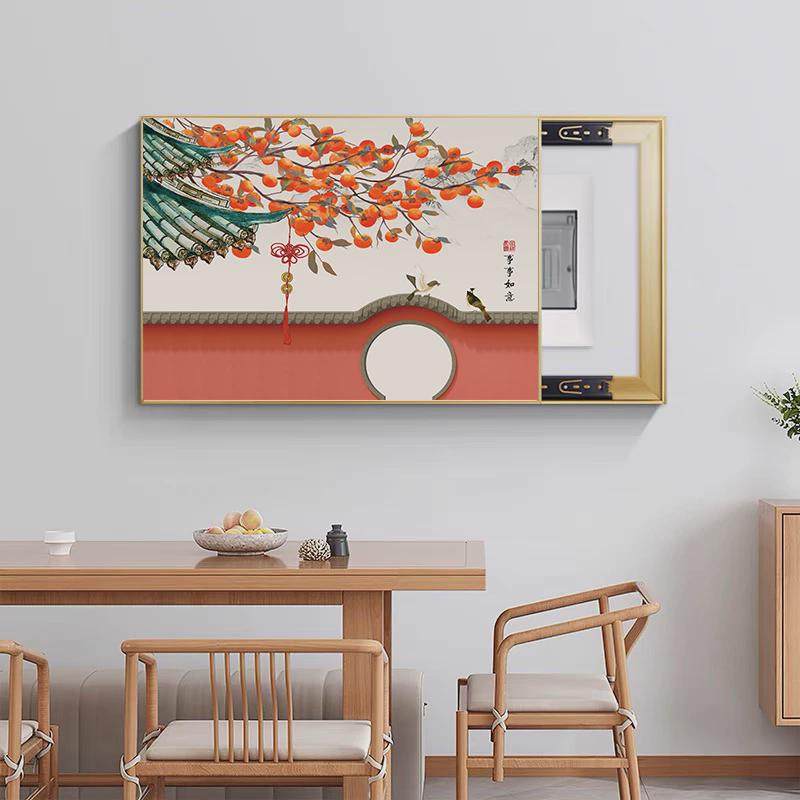 电表箱装饰画弱电配电箱遮挡挂画餐厅免打孔网线盒开关电箱盖面板,家居饰品,现代装饰画,淘宝优惠券,粉丝福利购,淘宝优惠卷