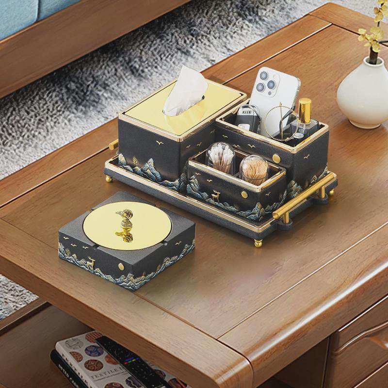 新中式高级感烟灰缸纸巾盒套装商务茶几收纳摆件客厅居软装饰品,畜牧/养殖物资,特种养殖设备,淘宝优惠券,粉丝福利购,淘宝优惠卷