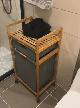 9wor轻奢浴室角架卫生间落地多功能置物架脏衣服收纳筐脏衣篓家用