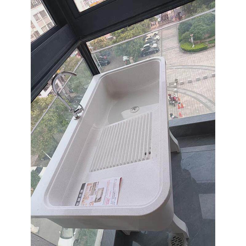 石英石洗衣池户外家居一体盆台盆室外槽阳台水池带搓板洗衣阳新品