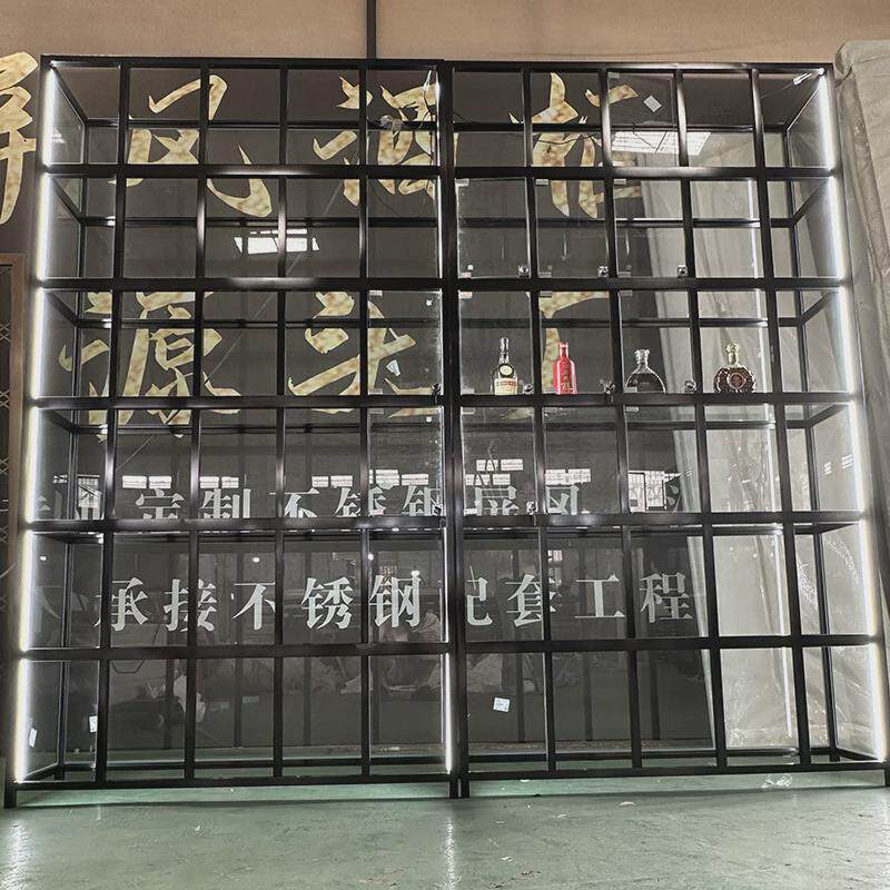 定制恒温客厅酒架餐厅红酒柜别墅酒窖常温靠墙不锈钢酒柜展示柜