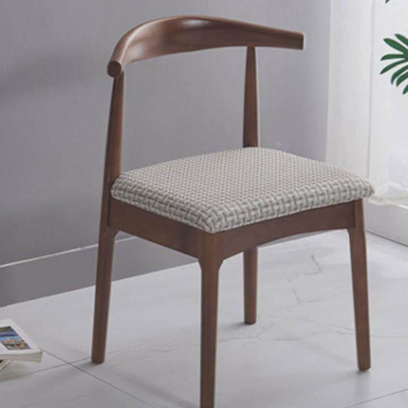 实木餐椅家用现代简约书桌椅北欧办公会议靠背椅凳餐厅椅子牛角椅
