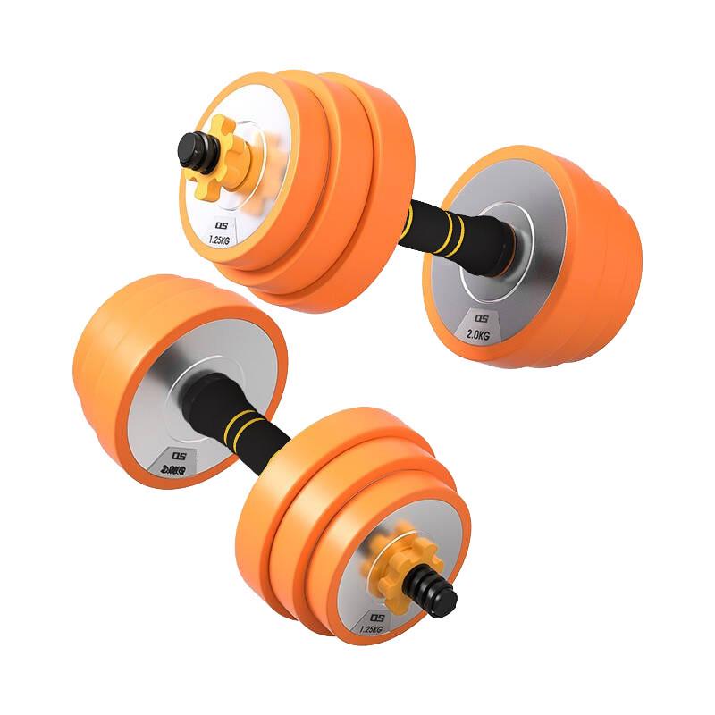 包铁公斤男女健身家用健身器材可调节重量实心10kg20哑铃杠铃套装