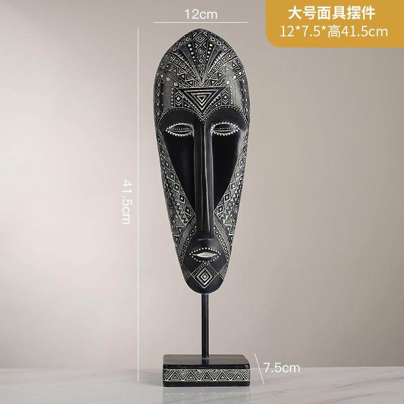 非洲风情人脸面具树脂工艺风格复古怀旧摆件客厅电视柜桌面工艺品,家居饰品,装饰摆件,淘宝优惠券,粉丝福利购,淘宝优惠卷