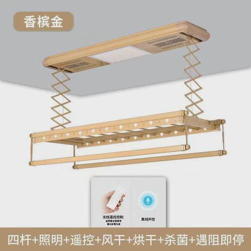 晒衣架智能遥控升降电动晾衣架阳台双杆自动家用凉衣架烘干伸缩杆