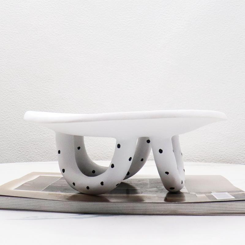 现代简约软装波点艺术装饰果盘样板间酒店客厅餐桌北欧饰品摆件