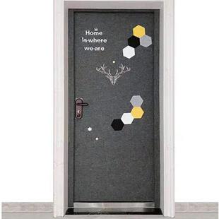 简约创意装 饰防盗门贴毛毡门贴纸自粘整张隔音墙贴防撞背胶毛毡门