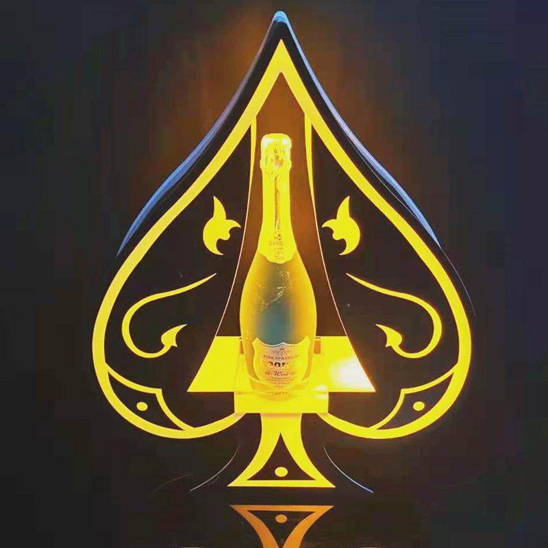 不锈钢黑桃a发光酒ktv酒吧座专用香槟王xo洋酒底座发光酒架酒托架,家居饰品,装饰摆件,淘宝优惠券,粉丝福利购,淘宝优惠卷