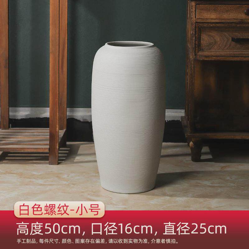 景德镇陶瓷落地三件套大花瓶别墅简约客厅新中式酒店养竹子可水培