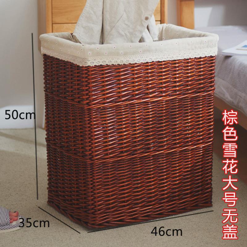 藤编脏衣服收纳筐脏衣篮柳编垃圾桶卧室圆形储物洗澡竹篓脏衣篓