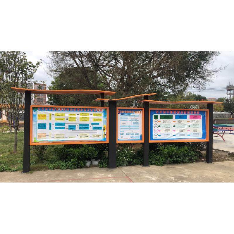 户外不锈钢宣传栏路边广告牌宣传栏广告牌校园文化阅报栏标识牌是