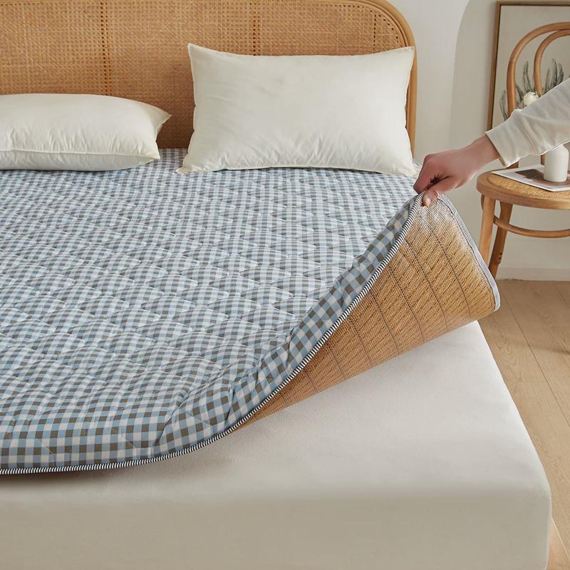 四季双面床垫床褥软垫家用褥子藤席凉席宿舍学生单人可折叠垫被