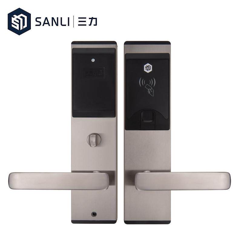 现代简约定制电子机械密码锁公寓玫瑰金智能刷卡感应锁酒店门锁