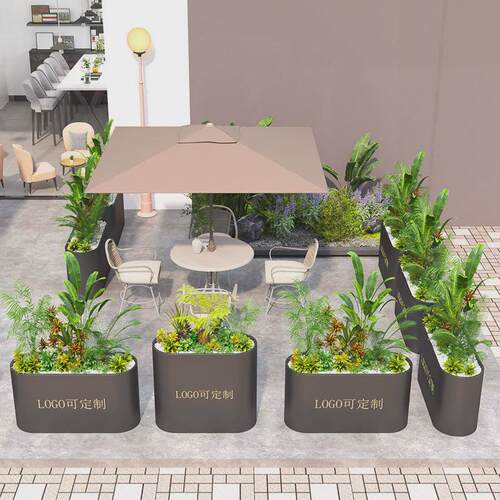 户外铁艺花坛阳台组合铁艺庭院隔断花箱室外新款户外种植花槽花盆