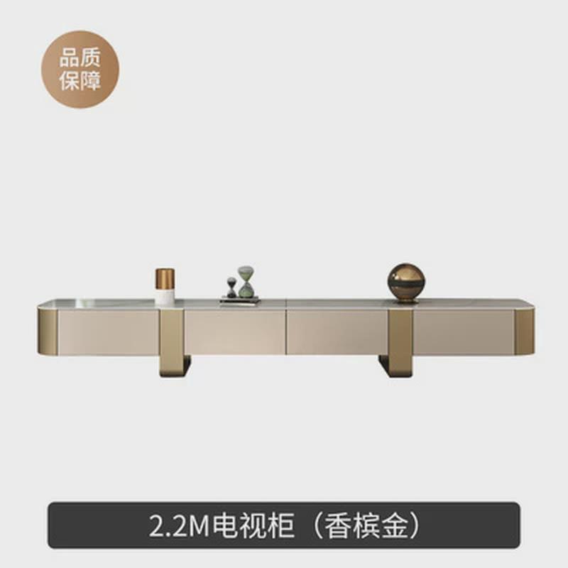 客厅轻奢岩板茶几电视柜组合套装新款现代设计师高档大小圆形茶桌