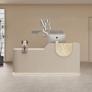 弧形服装店吧台桌站简约现代美容院护士收银台柜台小型前台高端dz