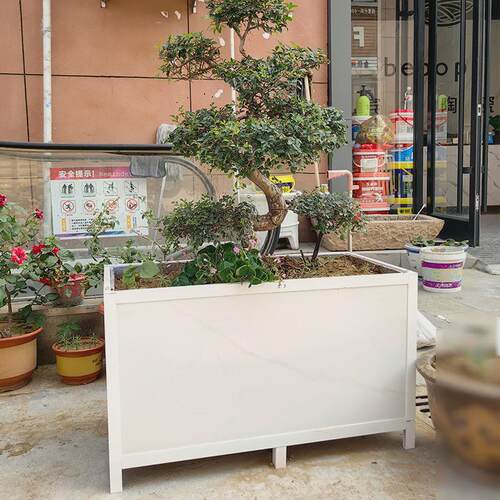 铝合金花箱户外庭院市政景观花坛阳台种菜种树花盆框架瓷砖种植箱