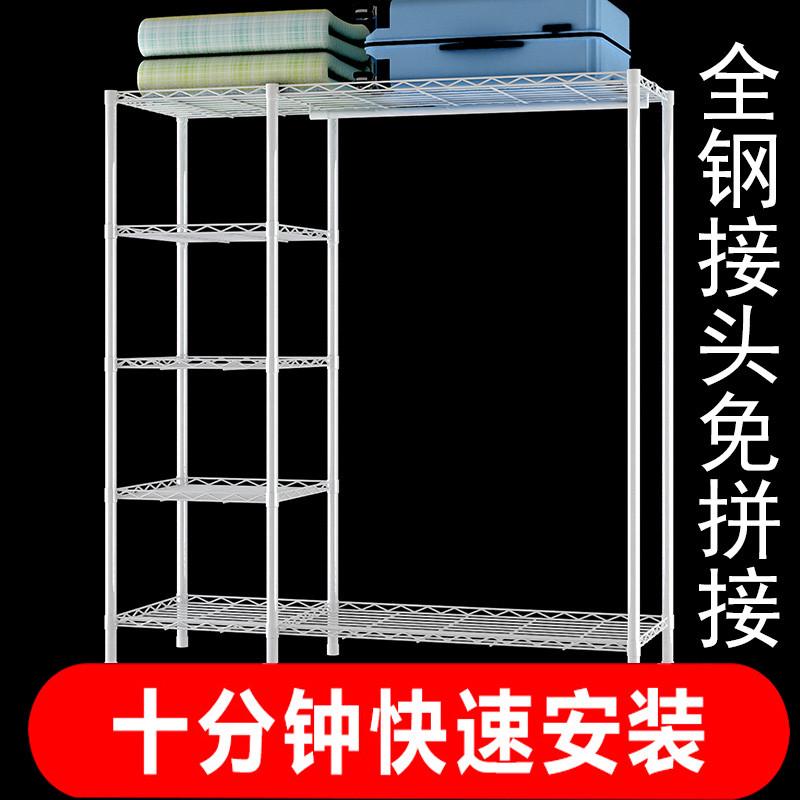9C衣柜简易布衣柜双人钢管加粗加固全钢架加厚布艺挂衣橱简约经济