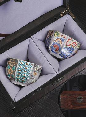 ali6银杯八方品财茶杯陶瓷主人杯个人茶盏单杯功夫茶具大号来