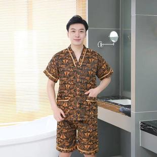 提花丝绵洗 1vpr汗蒸服女款 纯棉男士 桑拿按摩服情侣装 大码
