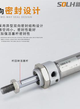 磁性双动气动微型不锈钢迷你气缸cdm2b40-25/50/75/100/200/300