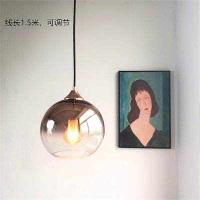 北欧后现代圆球吊灯简约卧室床头玻璃灯吧台餐厅轻奢颜色渐变创意