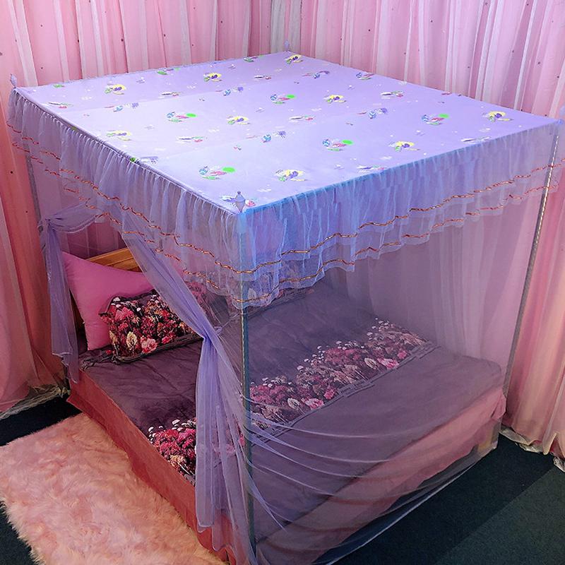 3JO公主风防尘顶单开门蚊帐遮灰落地纹帐加密加厚家用单双1.5米1.