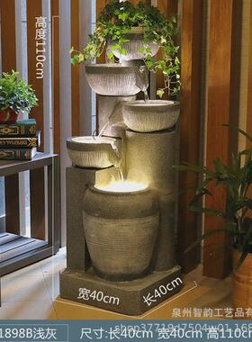 茶室假山喷泉流水摆件鱼缸客厅阳台酒吧别墅办公欧式落地生财水景