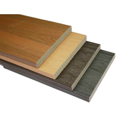 热销共挤塑木地板户外庭院露台共挤实心板圆孔防腐木木塑公园栈道