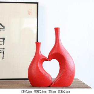 简约陶瓷花瓶客厅酒柜高档插花绿植颜值养高轻奢民宿玄关摆件 欧式