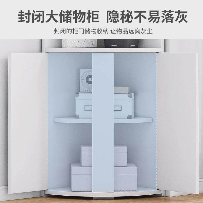 实木生态板客厅卧室阳台三角柜墙角转角拐柜置物架角落欧式收纳柜