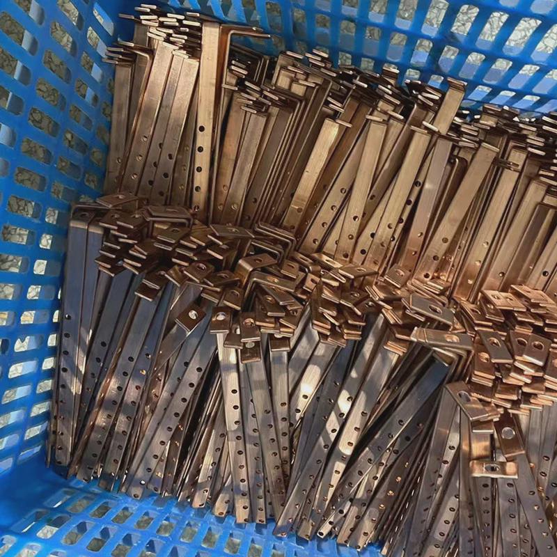 汇流排加工t2紫铜排折弯打孔镀锡机柜接地汇流排配电箱用紫铜排