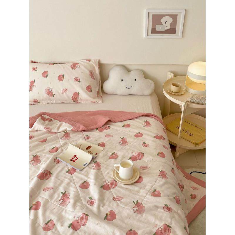 母婴级柔软全棉双层薄被棉花夏被空调被卡通可爱儿童纱夏凉被