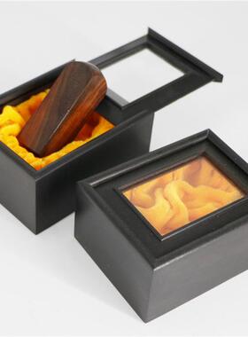 黑檀透明玻璃盒/橄榄核专用盒*红木抽盖首饰盒质实木印章玉佩饰