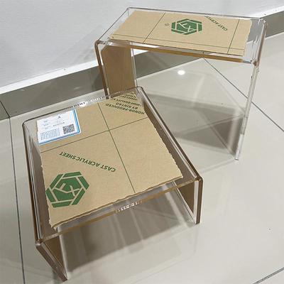 8mm加厚透明亚克力置物架u型柜子手办分层展示桌面收纳增高架定制