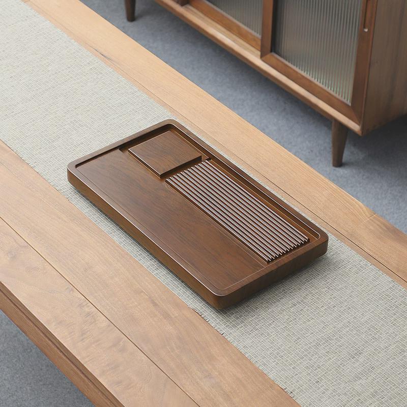 实木茶盘电木款整块家用小型干泡茶台高端办公室功夫茶具排水茶海