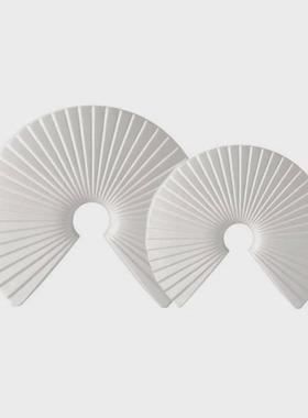 北欧海浪样板房工艺品树脂摆设客厅电视柜扇子展示柜摆件软装饰品