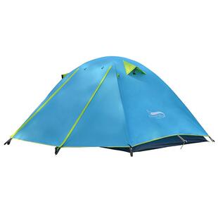 户外单人双层野营帐篷铝杆专业防雨防风露营帐篷批发