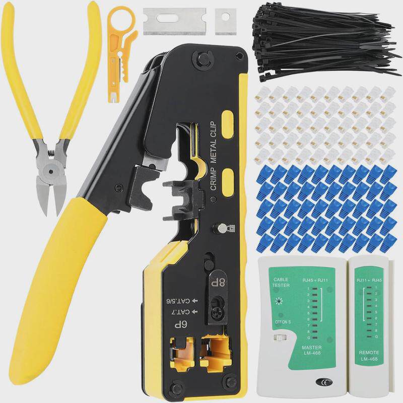 家用工具套装多功能网络压维修钳网线钳接测试剥线刀片水口钳