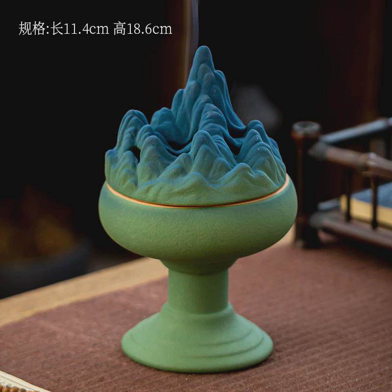 博山炉仿古窑变香炉陶瓷盘室内家用香炉沉香檀香香炉茶道熏香炉
