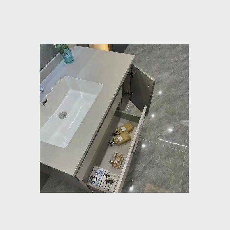 轻奢岩板浴室柜组合现代简约一体无缝陶瓷洗手池洗脸台盆洗漱盆