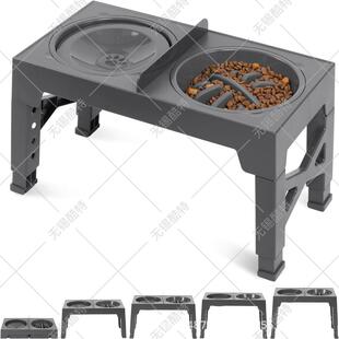 宠物升降慢碗缓食折叠盆狗狗食防噎加高饭碗双碗高架碗舔食碗